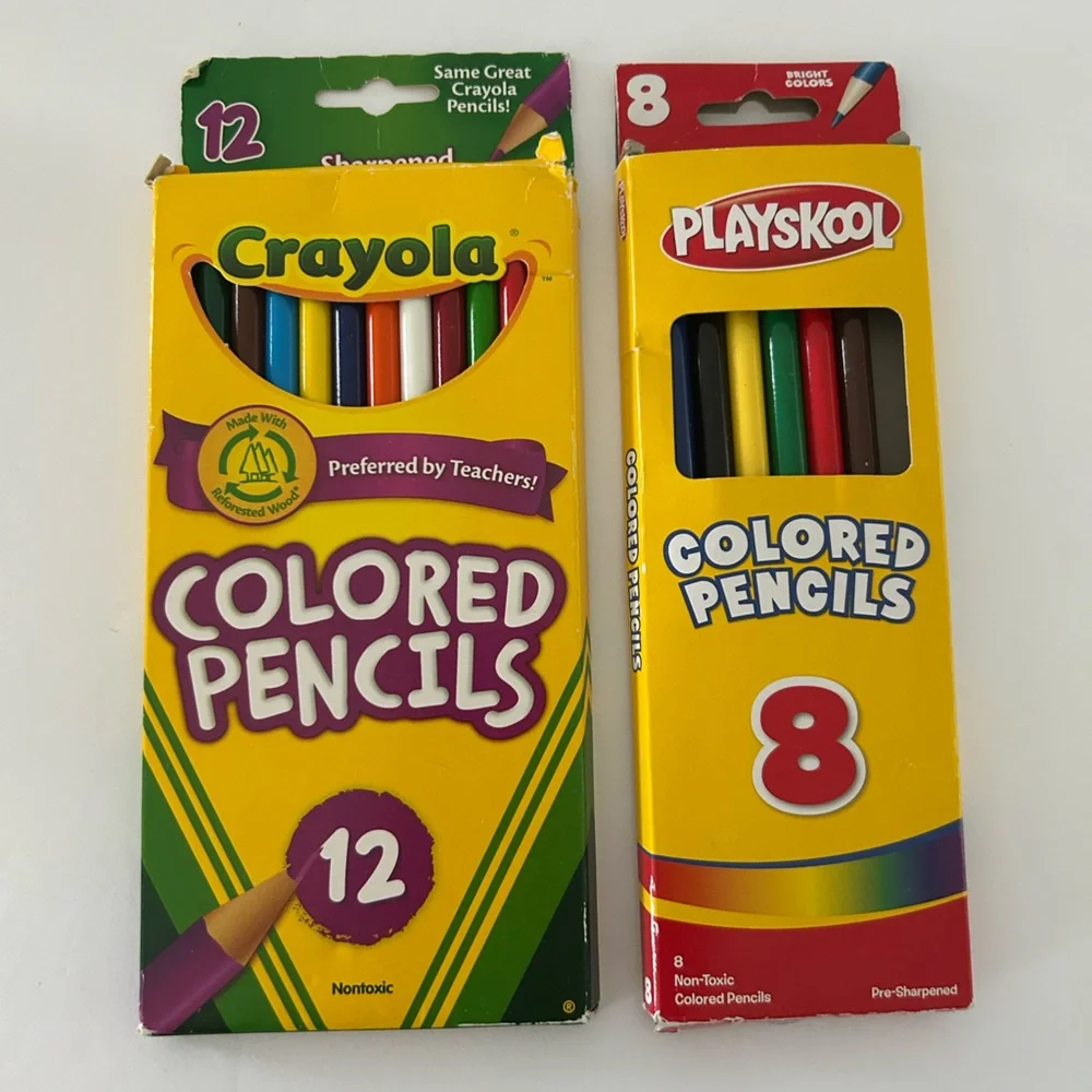 🦋 5/$25 - School Supplies: Color Pencils, Sticky Notes, Index Cards, Pink Eraser